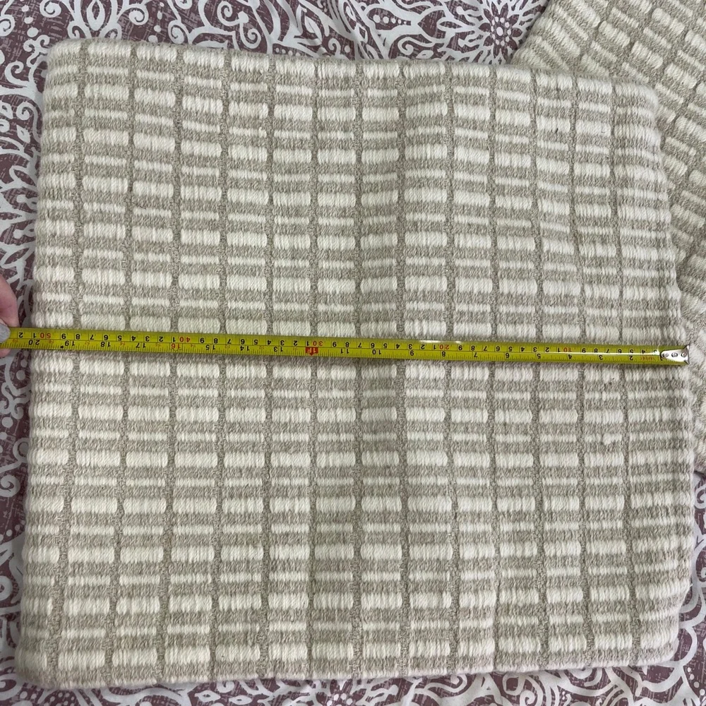 West Elm Ivory Beige Textured chunky wool Throw Pillow Cover